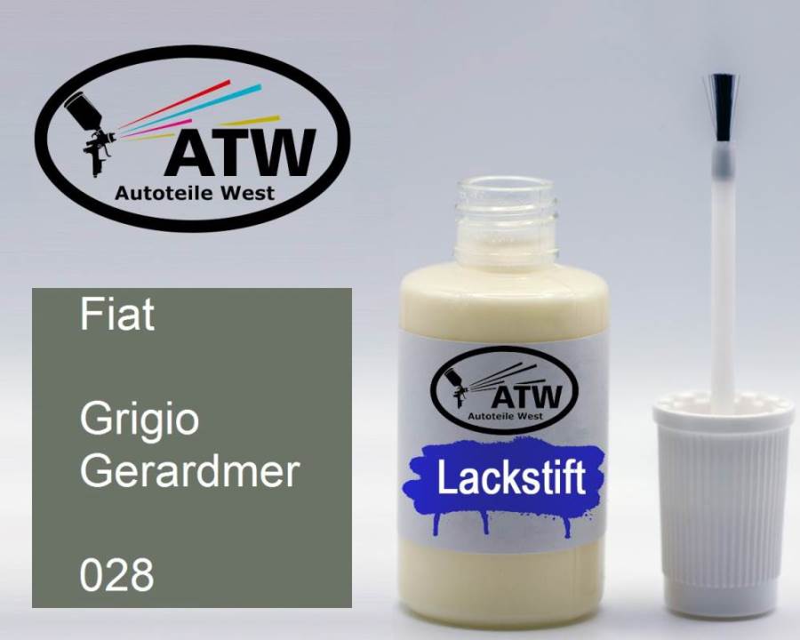 Fiat, Grigio Gerardmer, 028: 20ml Lackstift, von ATW Autoteile West.